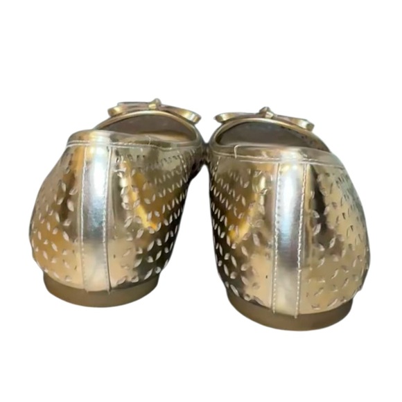 Michael KORS Olivia perforated GOLD ballet flats women’s shoes size 9 - Picture 13 of 17